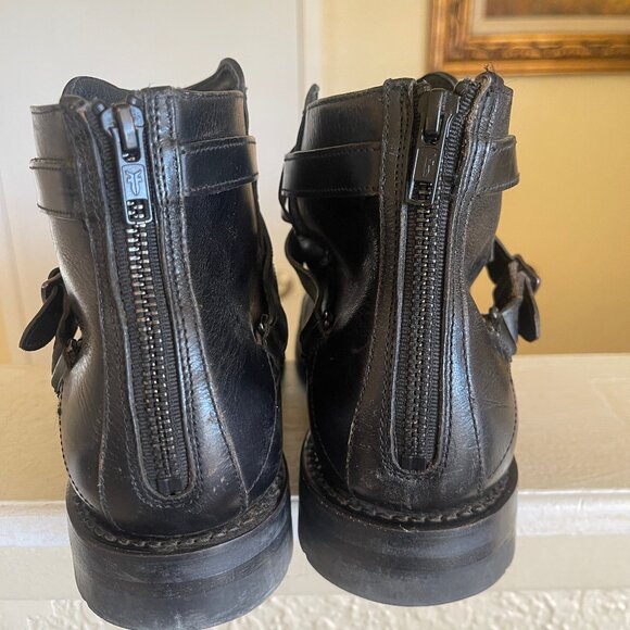 Frye All Leather Zip-up Dress Boots, Vibram Soles, Size 9.5 - Picture 4 of 6